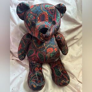 Johnny Was Plush Paisley Pattern Teddy Bear